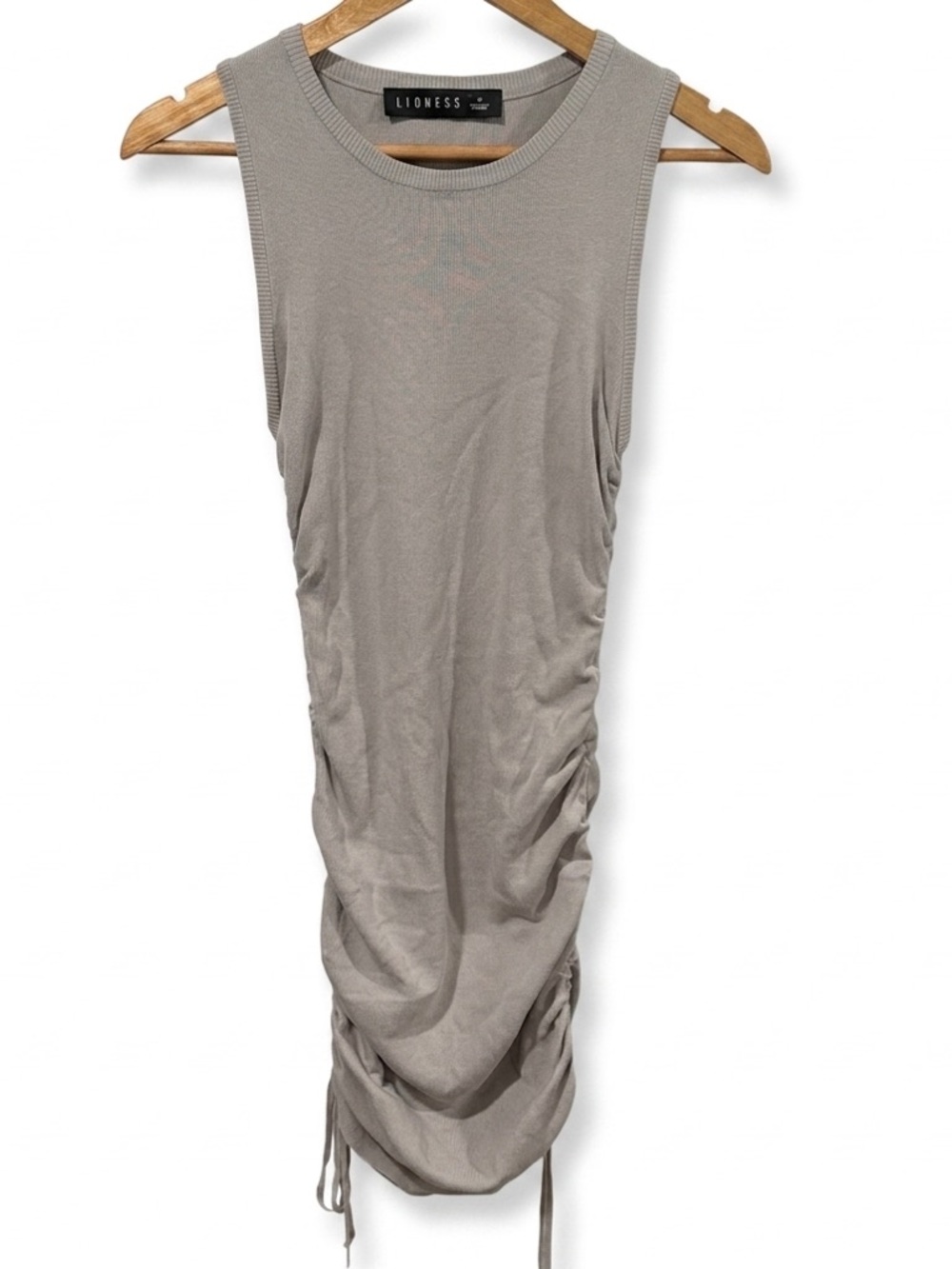 Lioness Women’s Military Minds Ruched Mini Dress - Grey Ribbed Size Medium